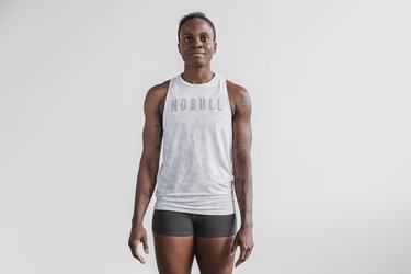 Nobull High-Neck Women's Tank Tops White Pink | Australia (FC7841)